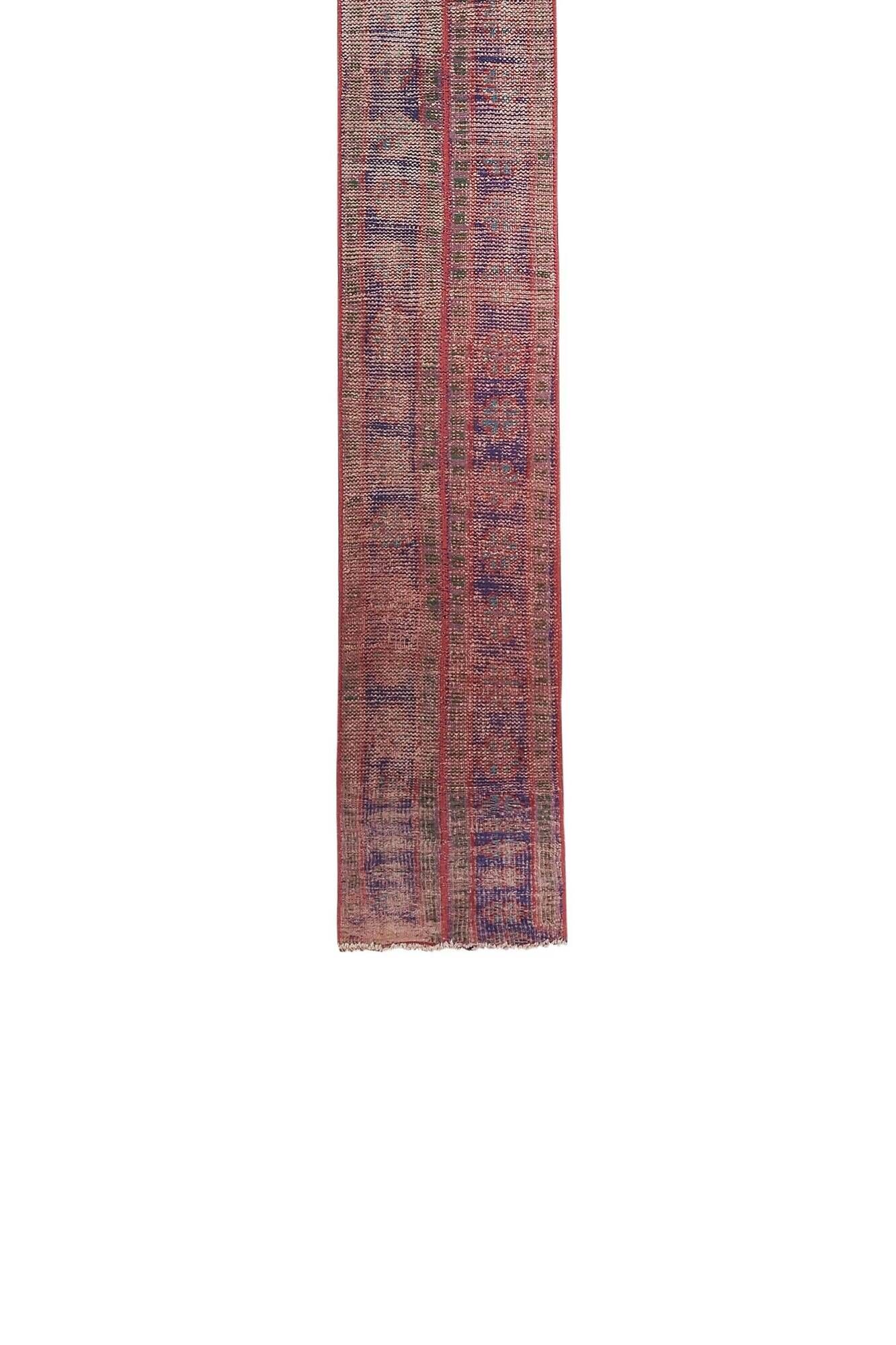 Vintage Turkish hallway rug 46x373 cm