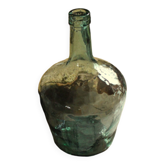 Bubble hammered green glass carboy