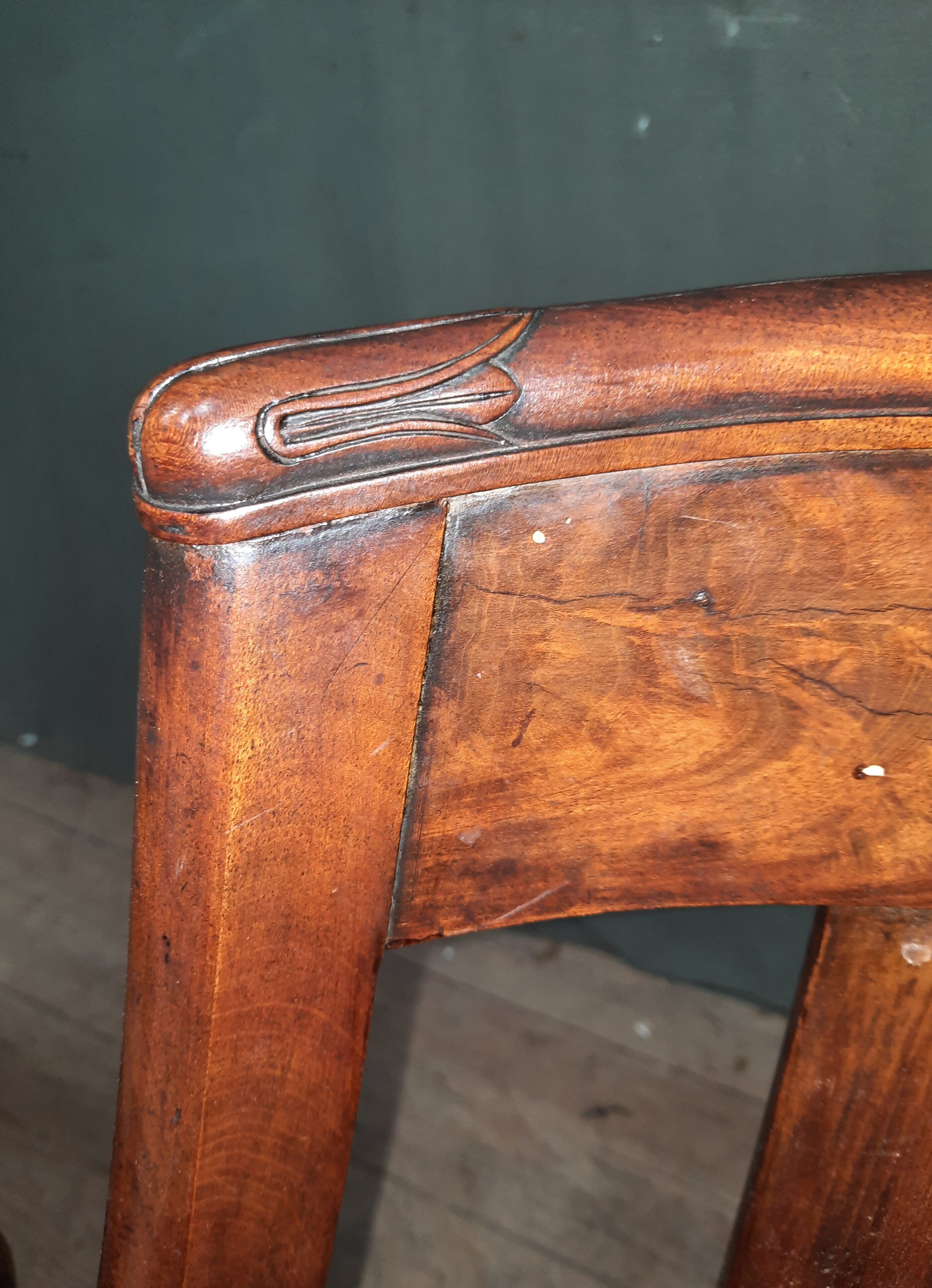 Pair of mahogany gondola chairs