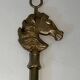 Neoclassical Brass Fire Tool Set with Horse Head Handles, in the