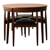 Ensemble de salle à manger rond en teck de style mid-century par Hans Olsen pour Frem Røjle, années 1950.