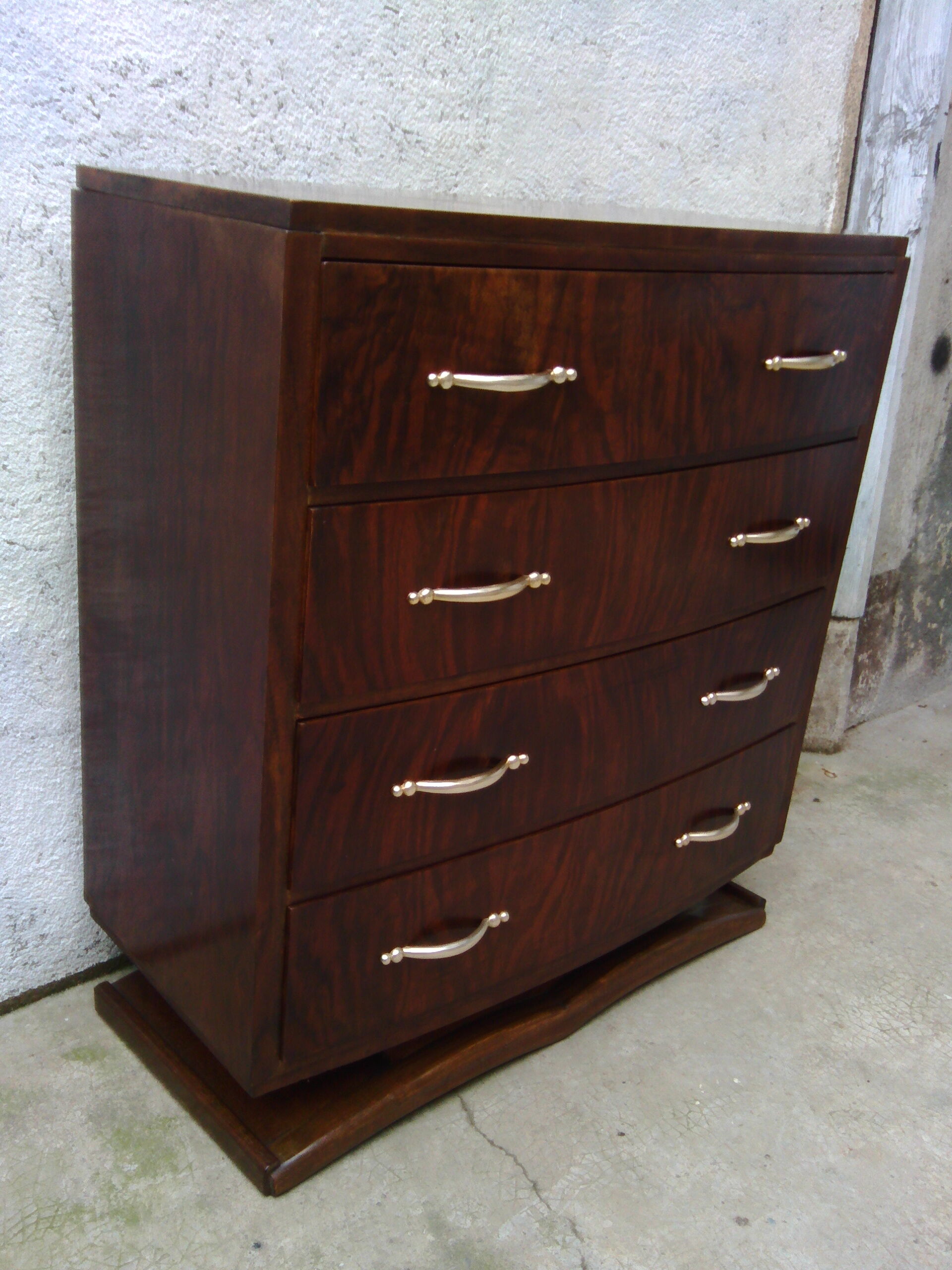 Art Deco curved chest of drawers