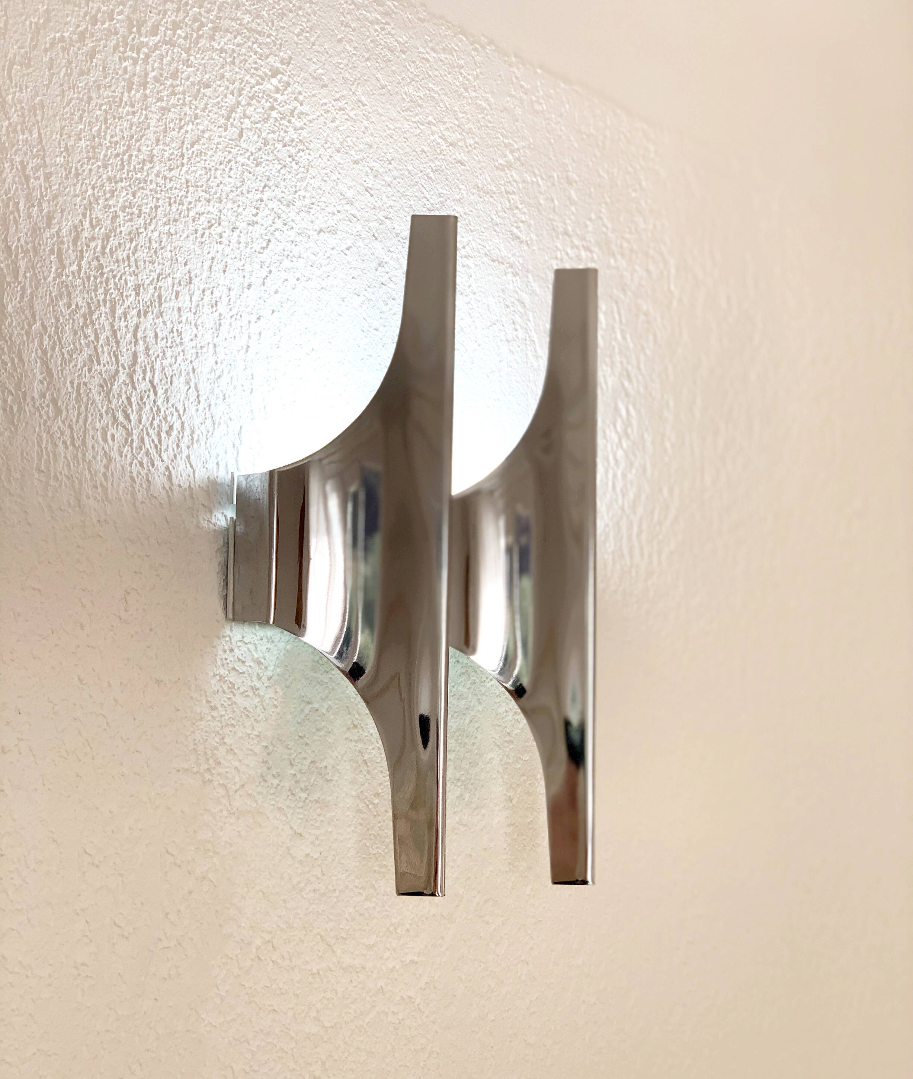 Pair of double wall lamps by Wihelm Braun Feldweg for Doria Leuchten, 1970