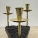 Mid century candle holder brass and lucite , 1970s