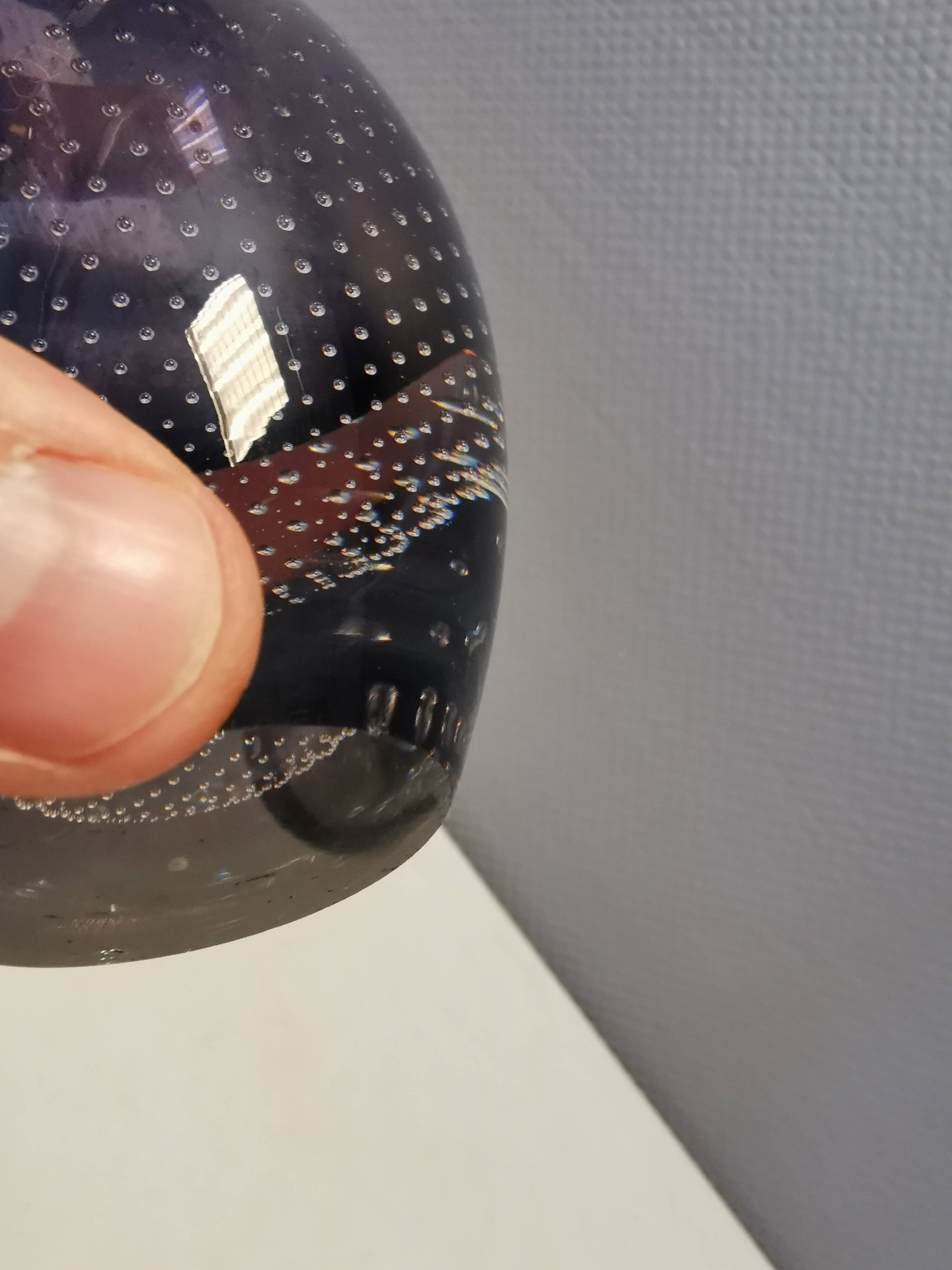 Purple/transperent Beak vase in mouth-blown glass of high quality. Danish design