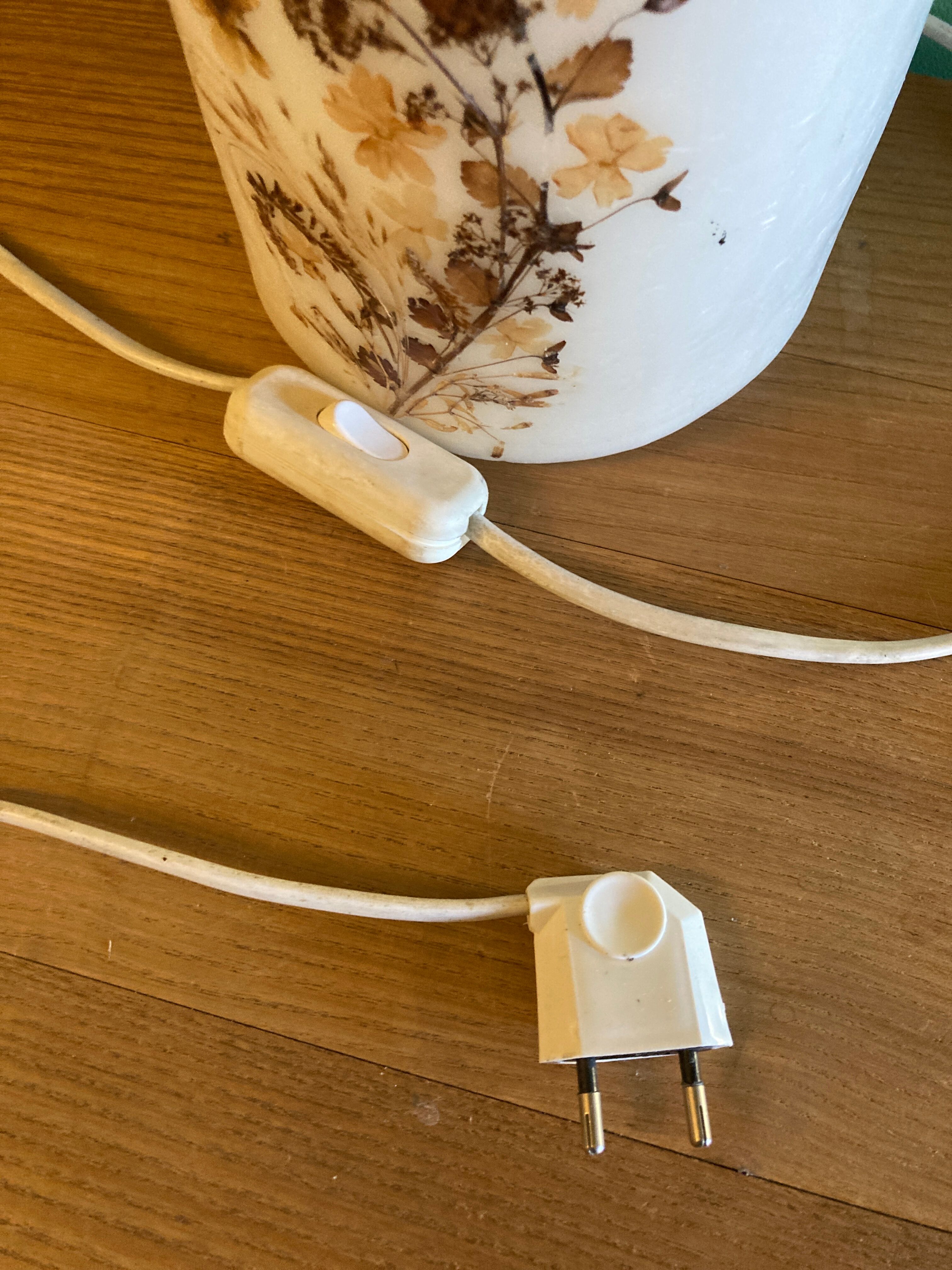 Vintage wax herbarium lamp