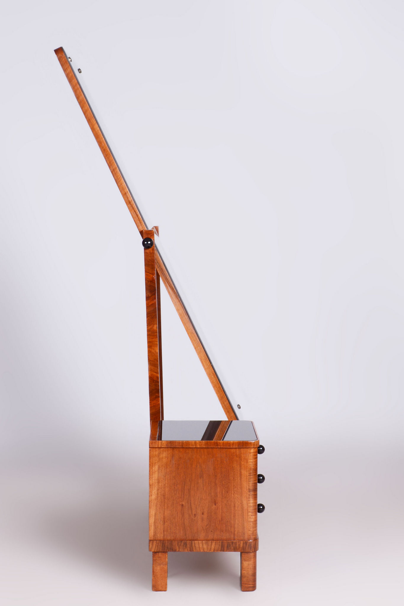 Restored ArtDeco Walnut Dressing Mirror, Revived Polish, Czechia, 1920s