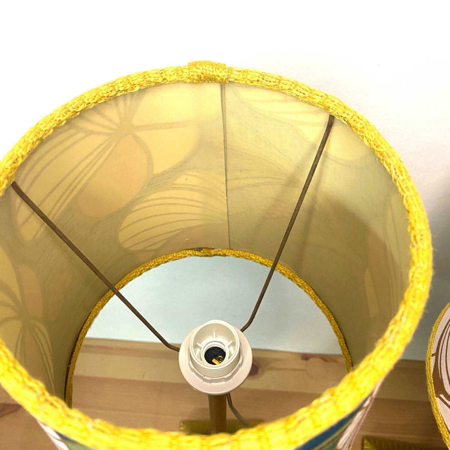 Paire de lampes vintage upcyclée - Iphigenie rose