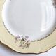 Round vintage plate L'Amandinoise model Paola cream and white flowers