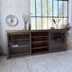 XXL 3m pine and oak display cabinet with glass doors