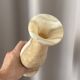 Vintage Italian Onyx Marble Vase – 25 cm – Honey & Cream Stone