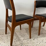 Scandinavian chair in wood and black imitation leather