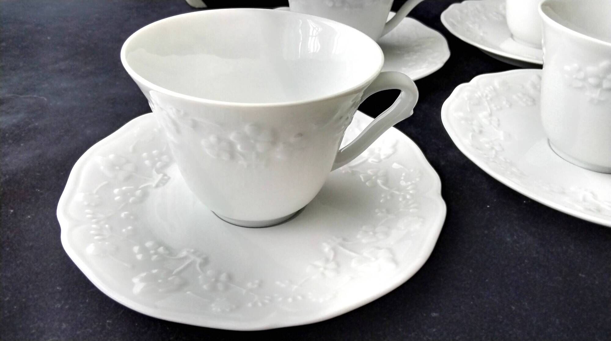 6 Limoges porcelain coffee cups