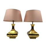 Hollywood regency set of 2 table lamps mod. Piramide, High Society Italy 70