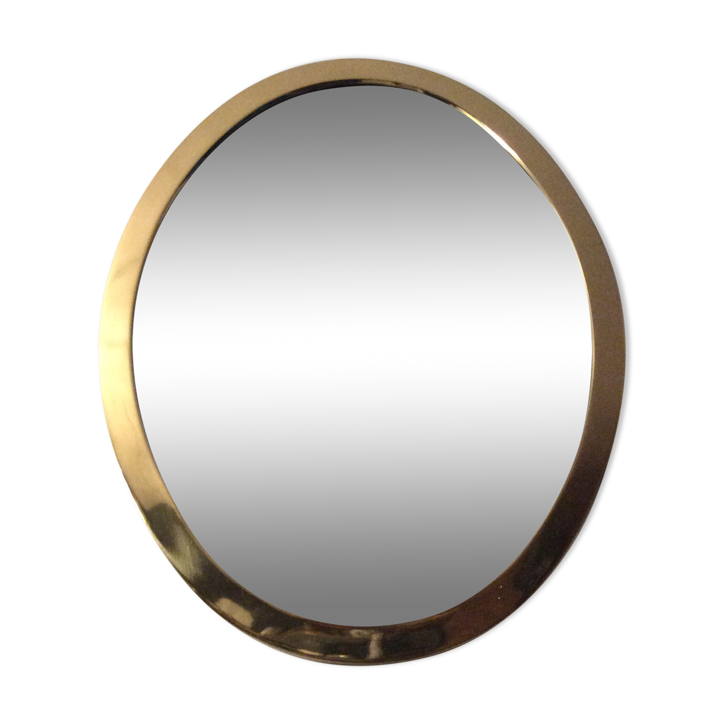 Miroir ovale vintage en bronze doré