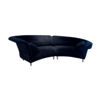 Black velvet sofa