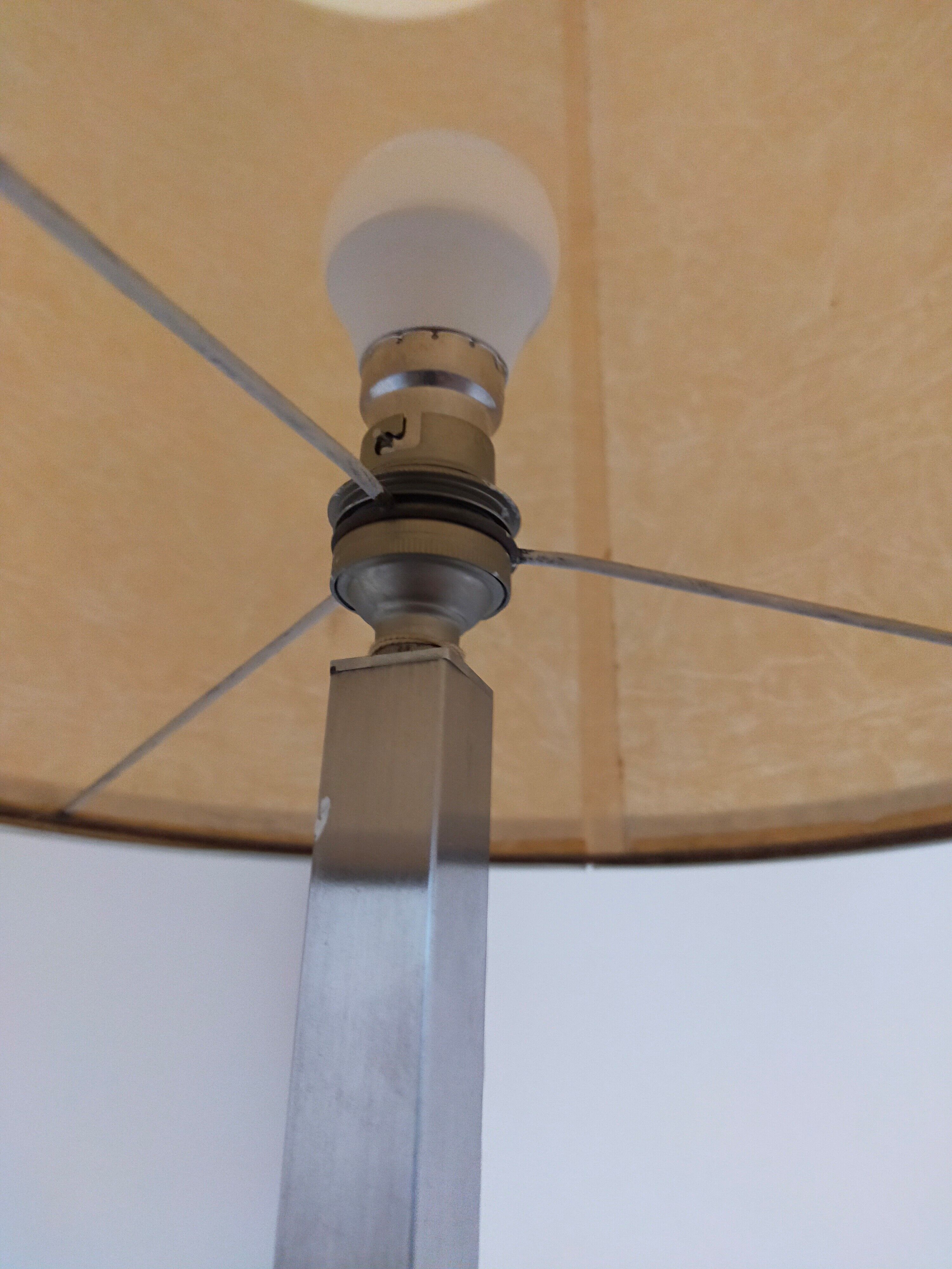 Floor lamp in chrome and brass metal 1970