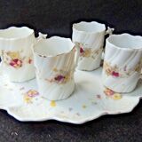 Tray and 4 small porcelain cups around 1900