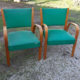 4 chaises et 2 fauteuils bow wood