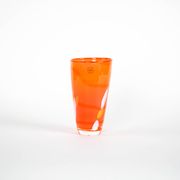 Orange glass vase, Danish design, 1960s, manufactured by Søholm