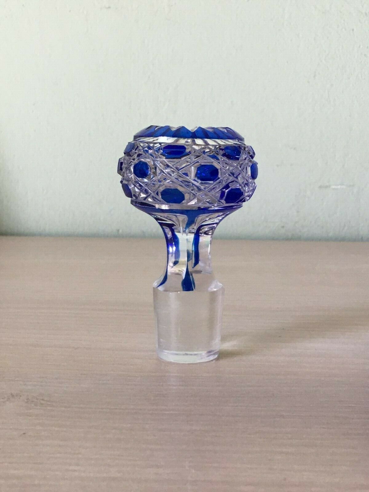 Baccarat crystal bottle model diamonds stoned blue