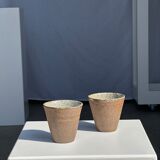 Set of 2 cups / mug Indonesian ceramic (matte brown)