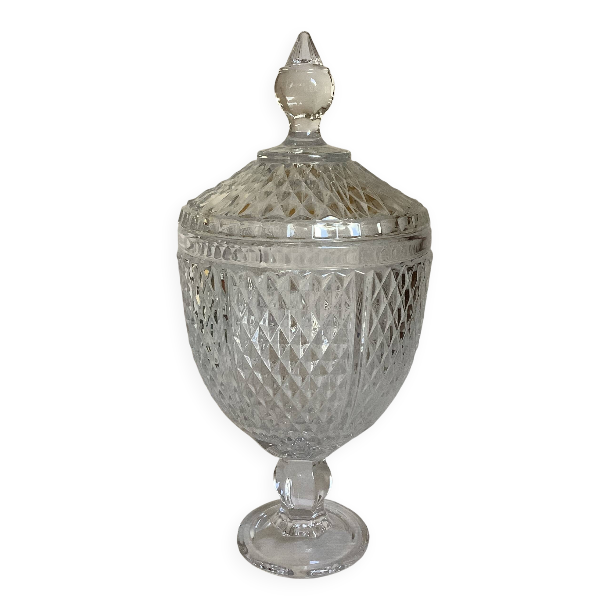 Large diamond-pointed sweet jar