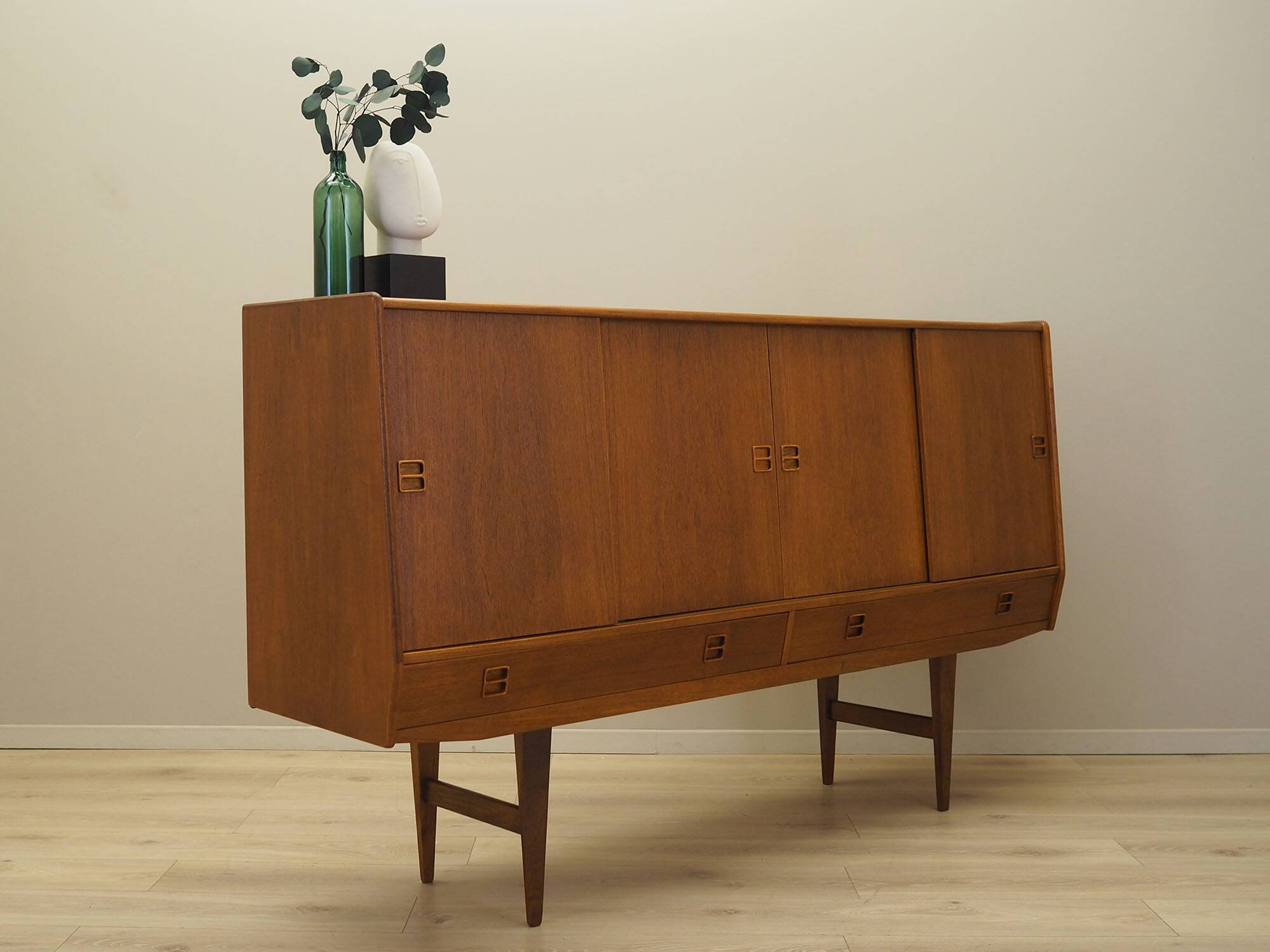 Teak highboard, Danish design, 1960s, manufactured in Denmark
