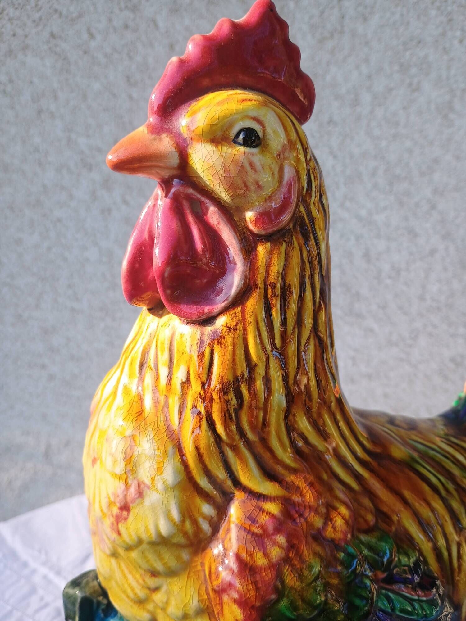 Cigarette case - Cigar pot - Rooster figurine - glazed ceramic