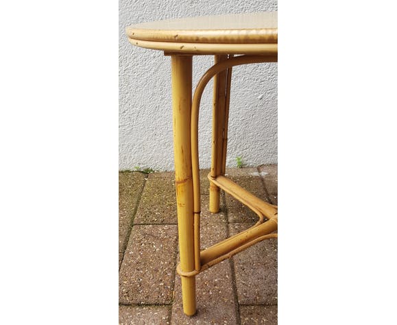 Rattan side table