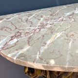 Carved wooden and marble console