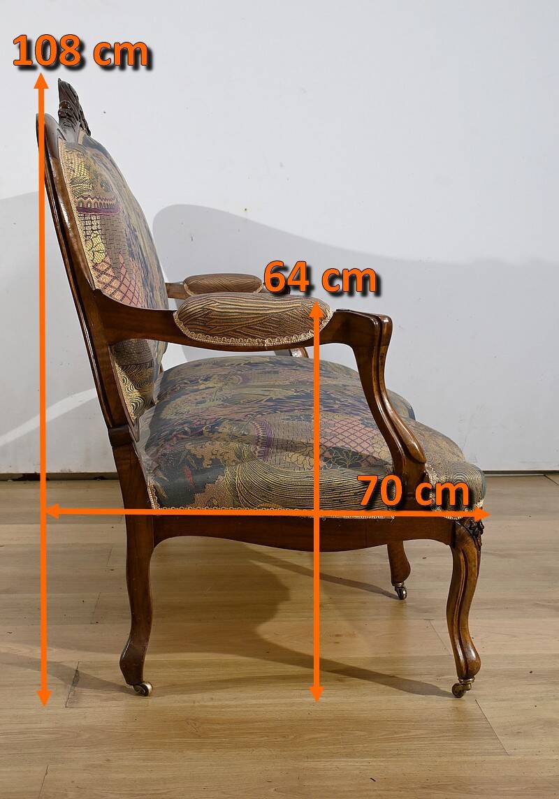 Louis XV style living room in walnut – 1920