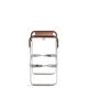 Contemporary Classic Bar Stool in Aged Silver Metal and Dark Brown Leather