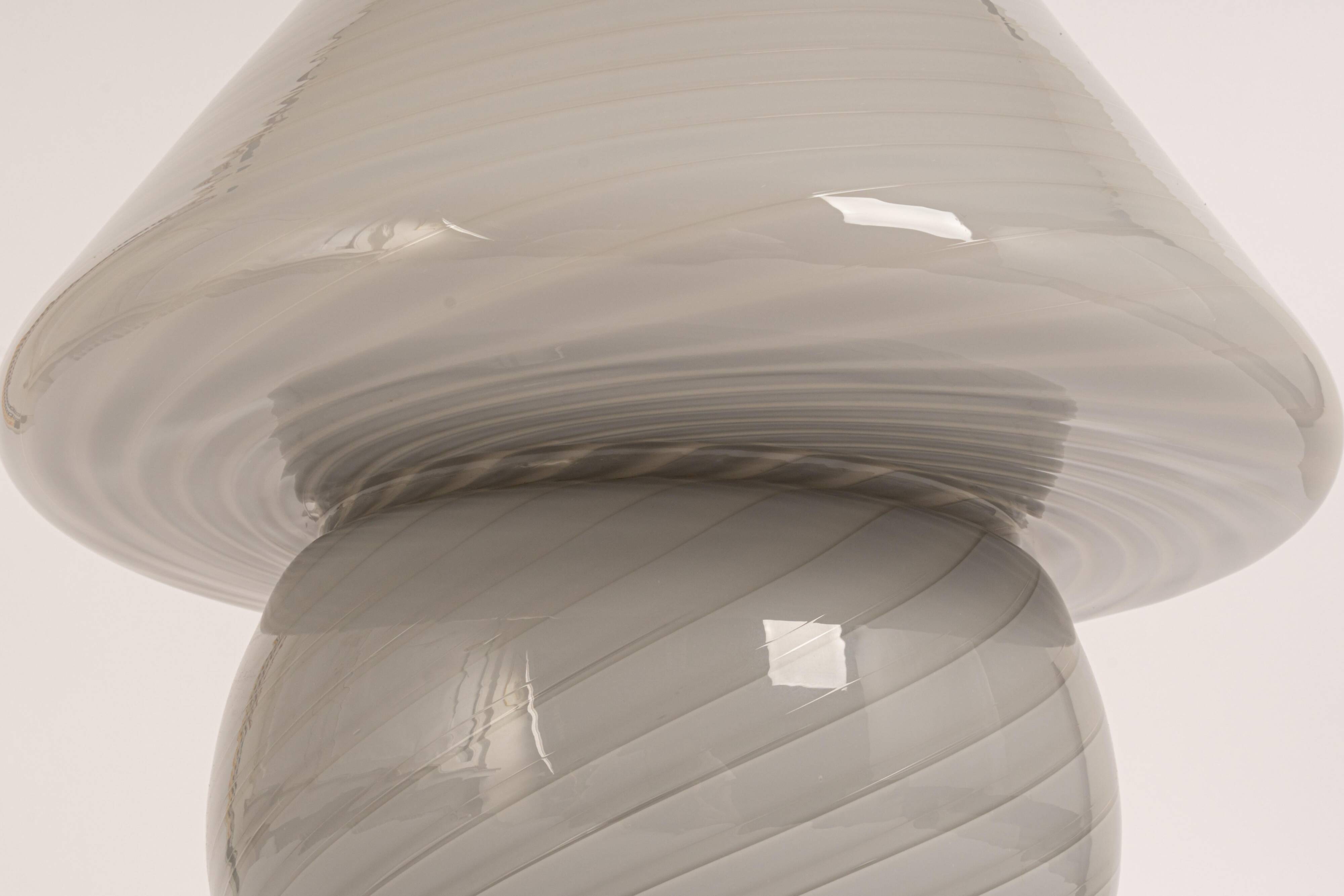 Mushroom table lamp in glass by Peill & Putzler, Germany, 1970s