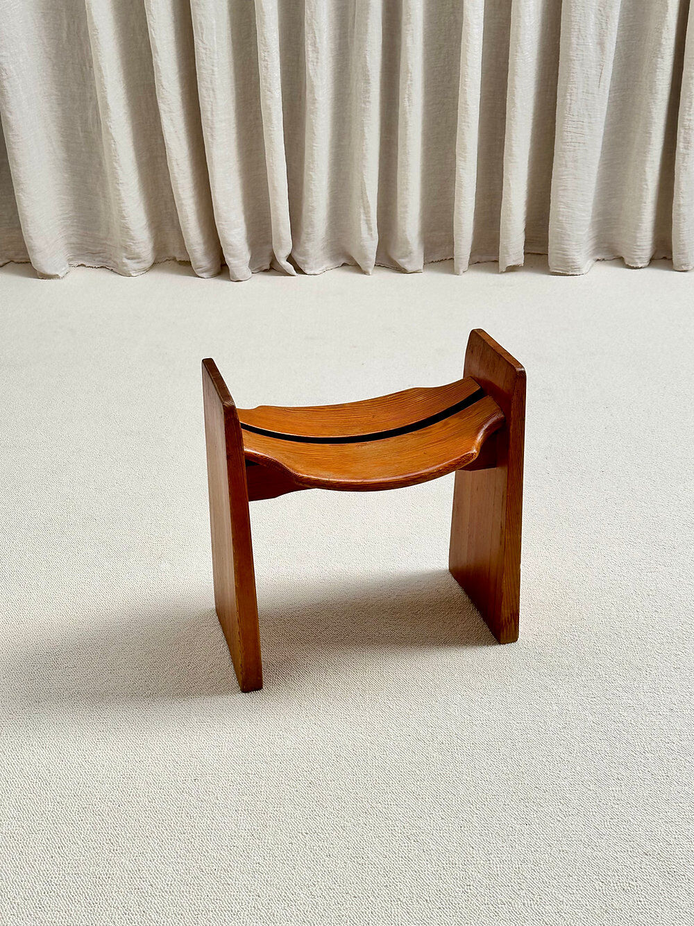 Iconic 'Jonte' stool in solid pine designed by Gilbert Marklund for Furusnickarn AB.