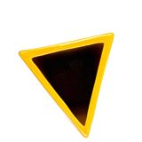 Space age yellow ceramic vase, Pietro Arosio, Parravicini Italy ca. 1960