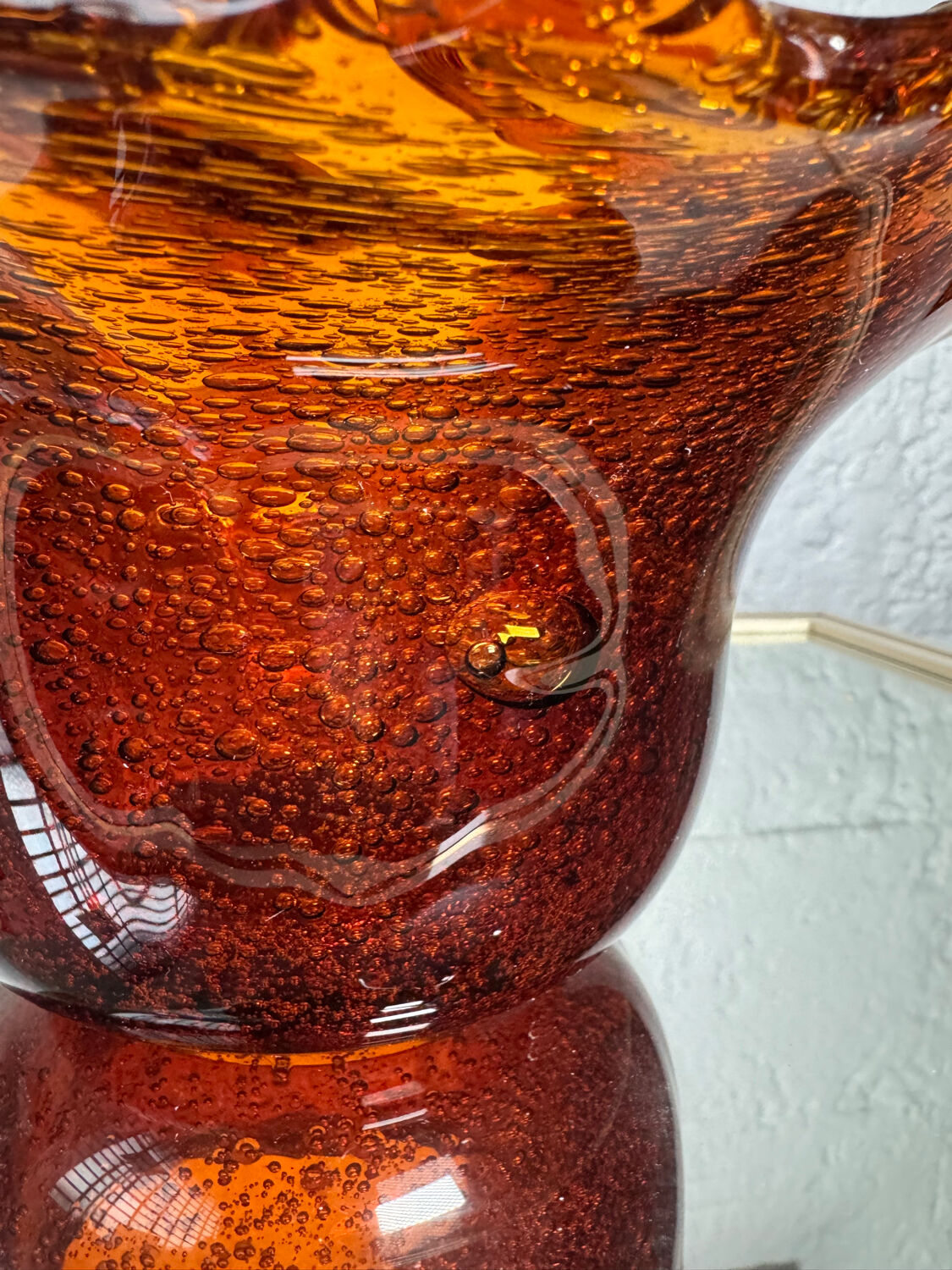 Amber blown glass empty pocket from the 60s