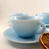 Coffee service Duralex in pastel blue opaline
