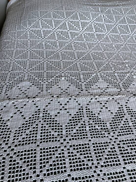 Couvre-lit en coton fait main au crochet