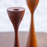 2x Teak Candlesticks, 1960s Denmark