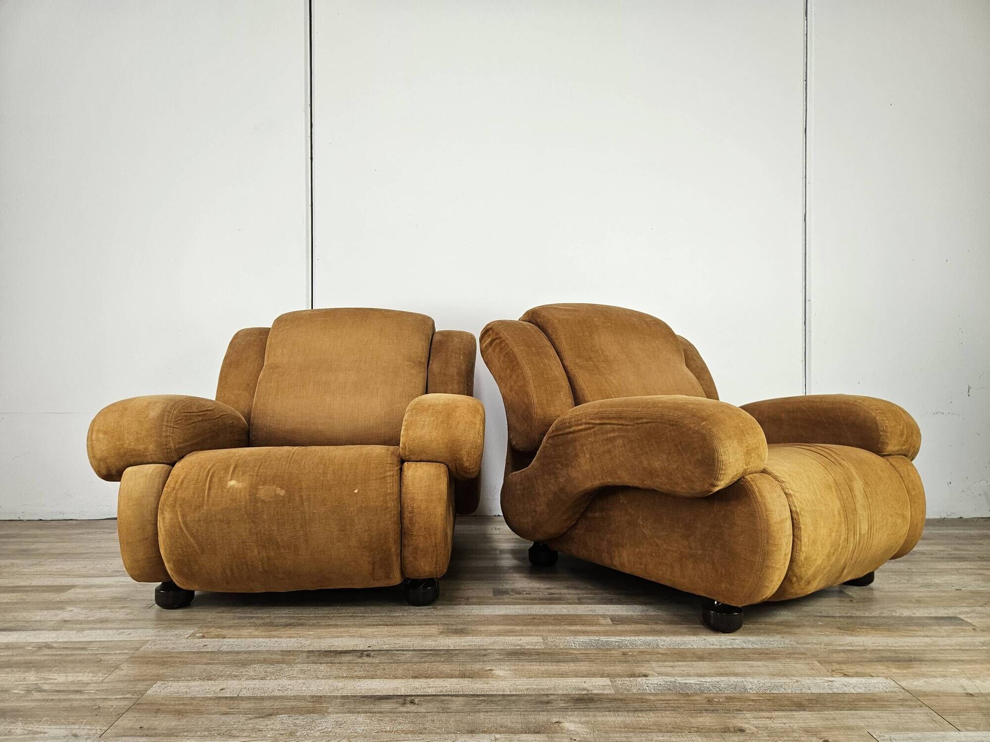 Pair of 1970s fabric armchairs