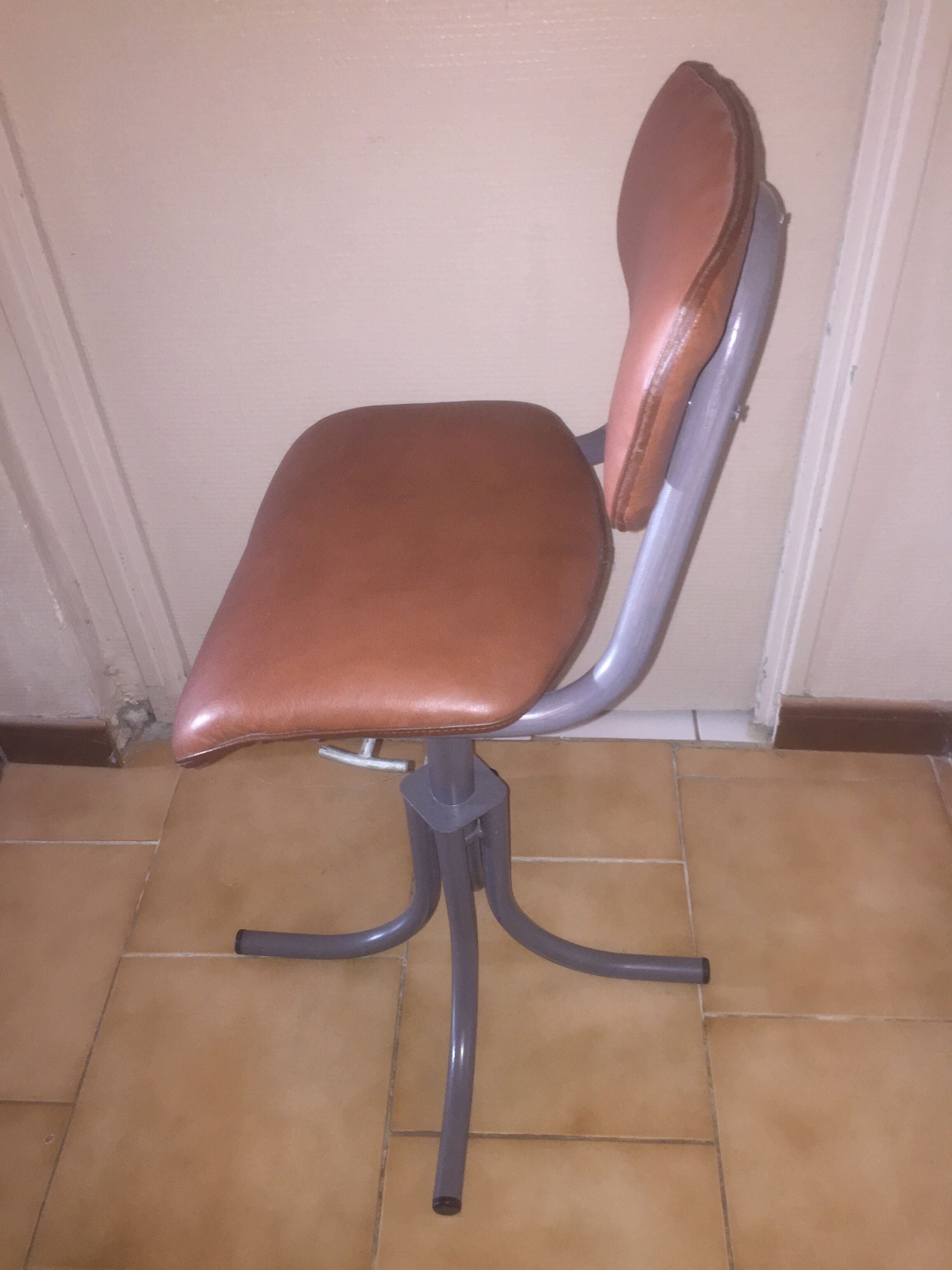 Industrial leather chair