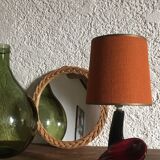 Vintage braided rattan 35 cm mirror