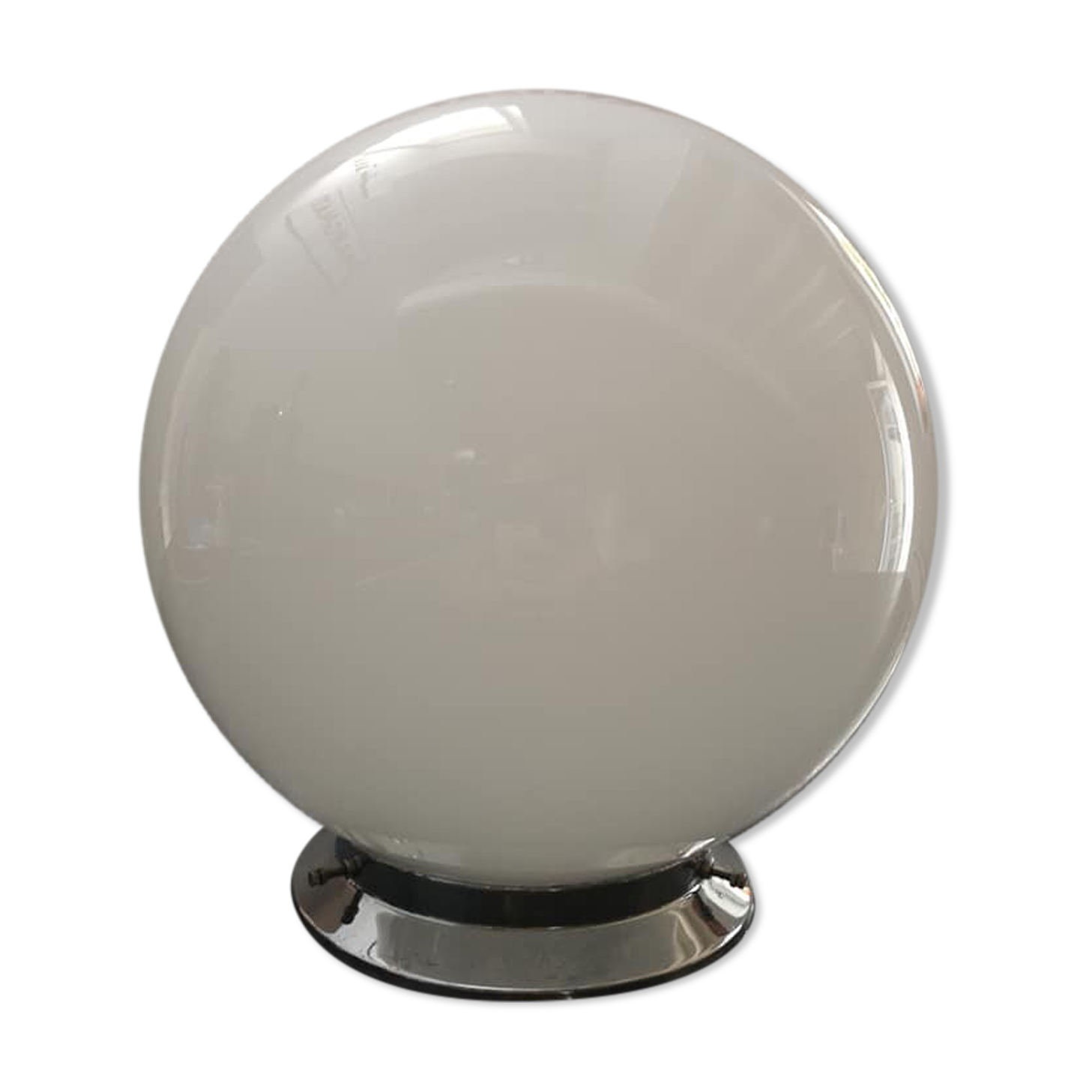 Ceiling lamp wall globe opaline ball white Very large model Ø 25 cm Art Deco 1930/1940