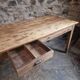 Antique French farmhouse dining table 225 cm – oak and poplar – rustic country table from around 1900