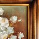 Still life painting with flowers, artist's signature