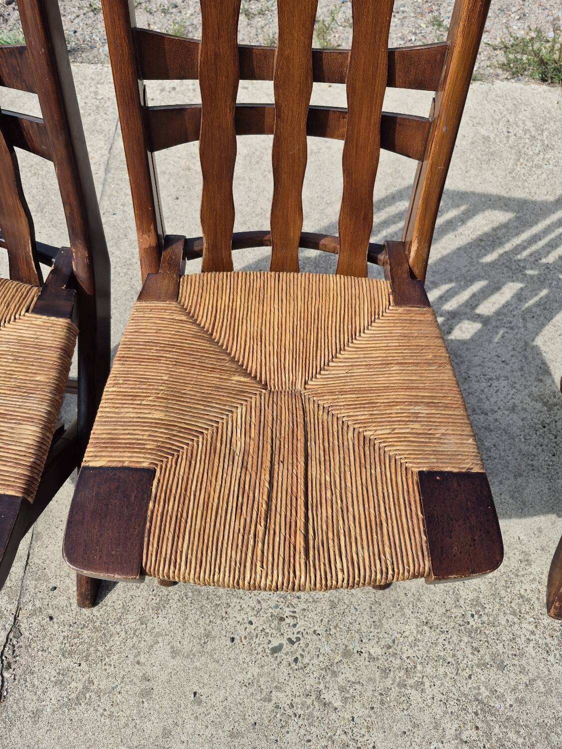 Set 4 vintage Triconfort France adjustible 1960s deckchair