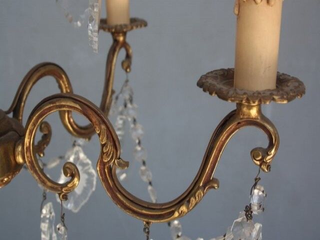 Gilded tassels time 1900 bronze chandelier