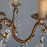 Gilded tassels time 1900 bronze chandelier