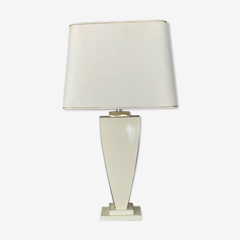 Lampe de salon crème et dorée 1970